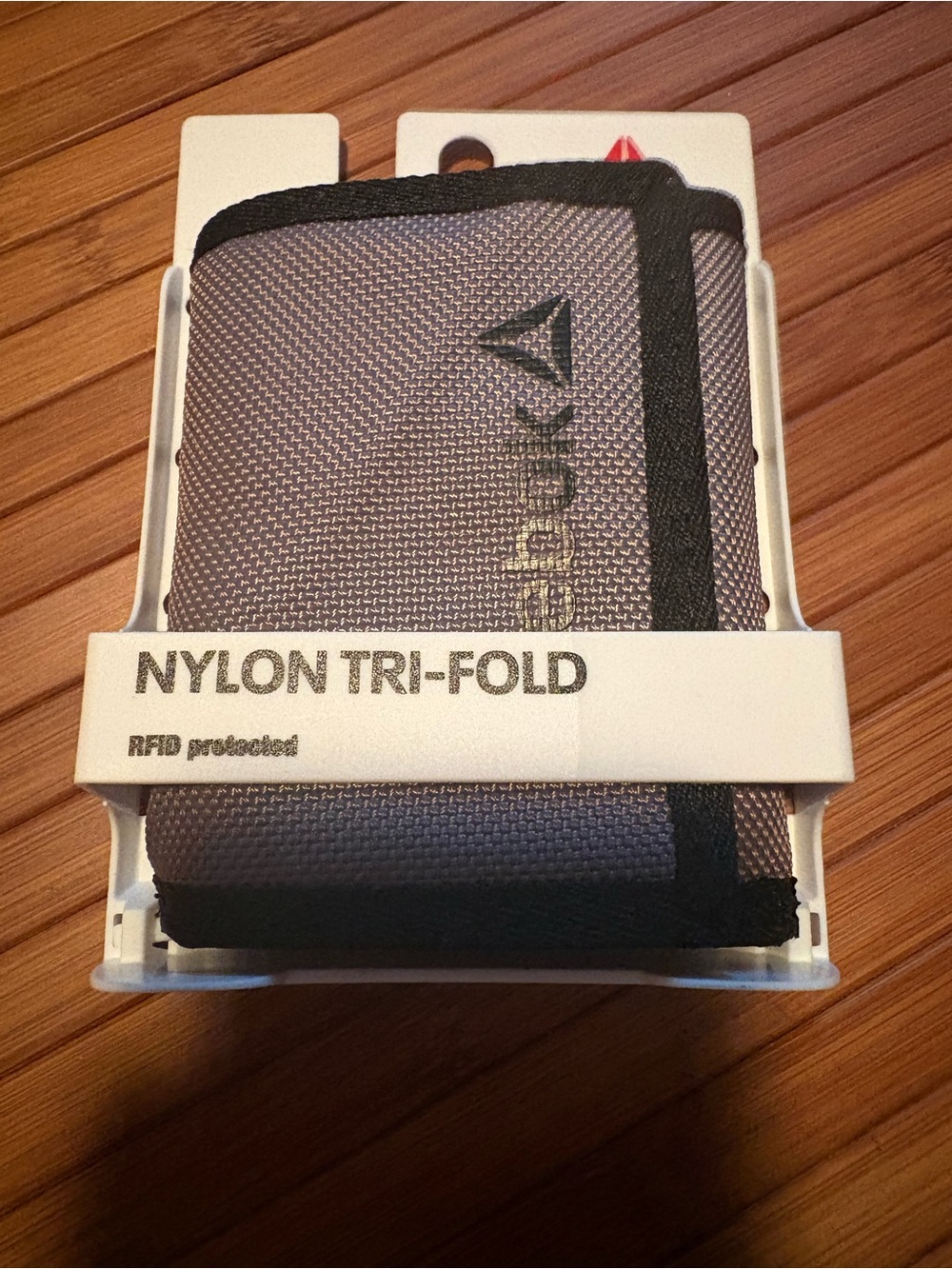 Reebok Gray and Black Nylon Tri-Fold Wallet